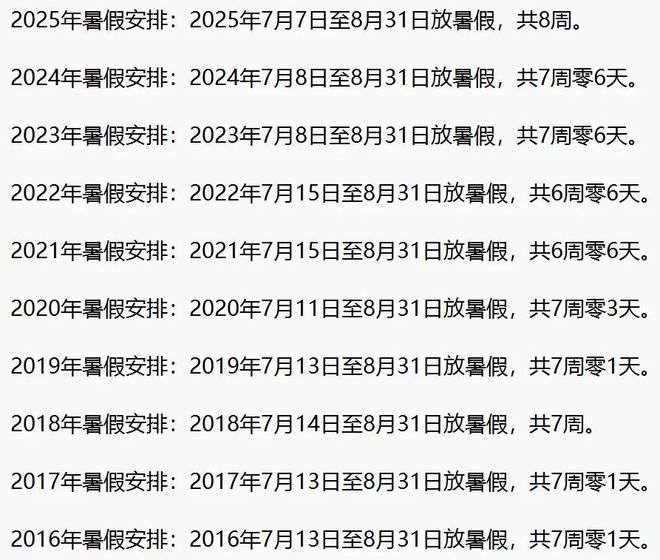 暑假！多区中小学期末考试时间出炉！AG真人游戏平台最新！今年将迎超长(图1)